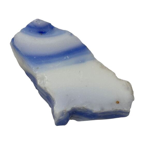 Cobalt Blue Milk Glass Art Glass Cullet Layered Slag #5L131 - Picture 3 of 6